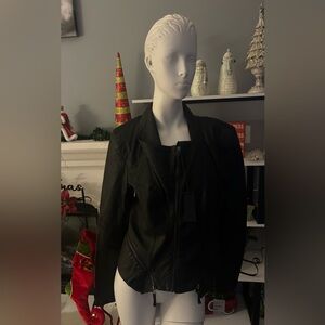 NEW WITH TAGS. BLANK NYC FAUX LEATHER MOTO JACKET VEGAN ZIP BLACK MEDIUM
